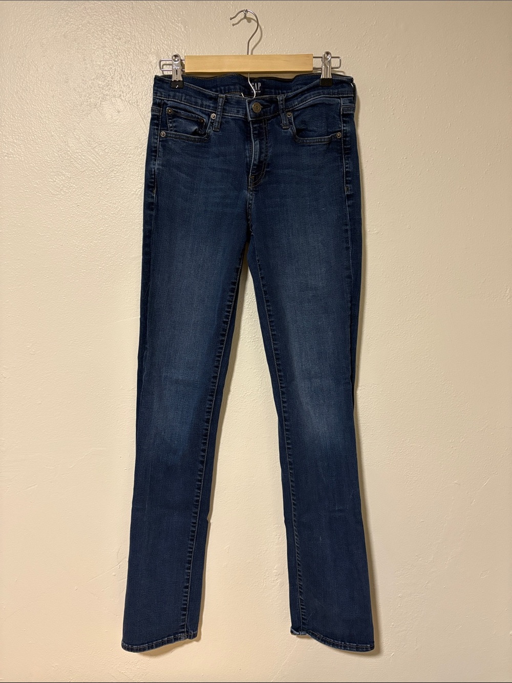 GAP Women's Straight Leg Tall Jeans in Dark Blue Wash